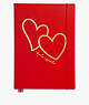 Kate Spade,Brush Hearts Take Note XL Notebook,Red