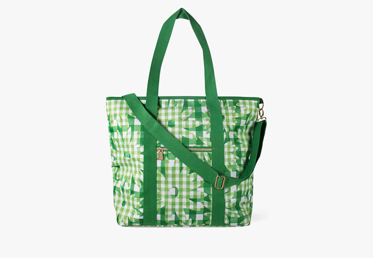 Kate Spade,Daisy Gingham Cooler Tote,Green image number 0