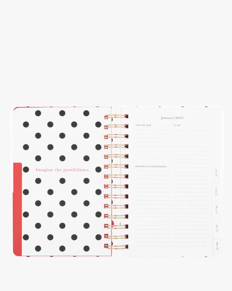 Kate Spade,Ladybug Dot 2025 12-month Medium Planner,White