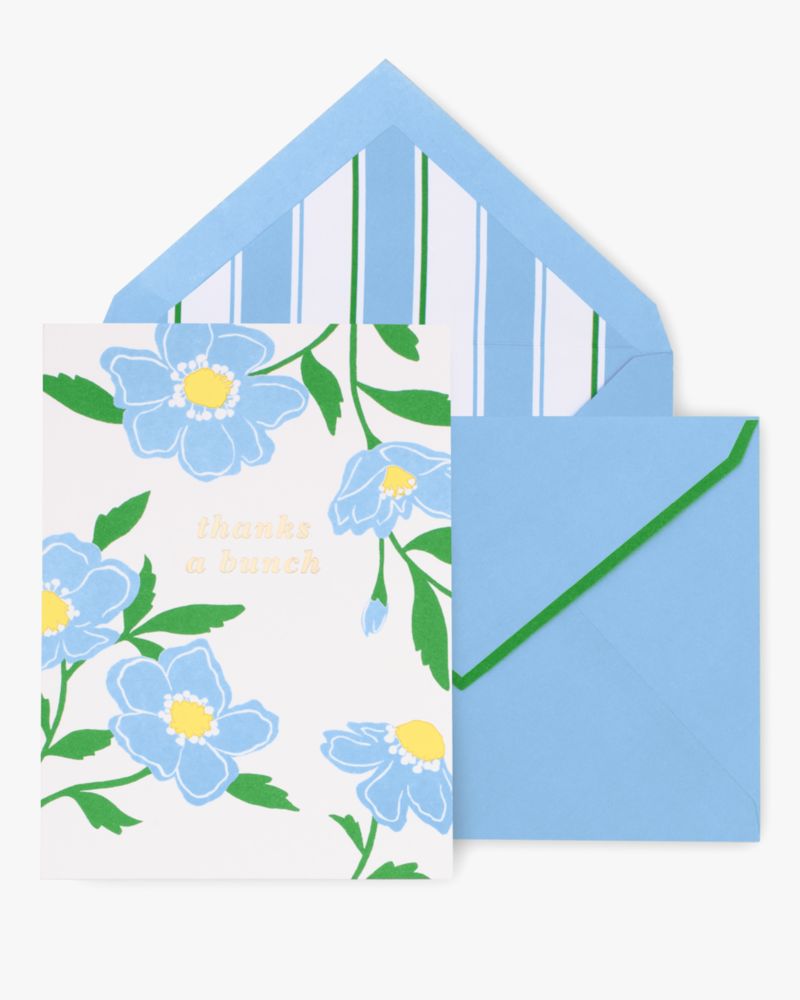 Kate Spade,Sunshine Floral Thank You Card Set,Ocean Fog