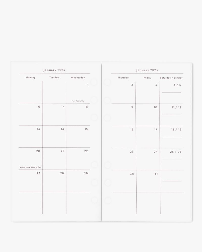 Kate Spade,Ladybug Dot 2025 Personal Bookblock Calendar Refill,White