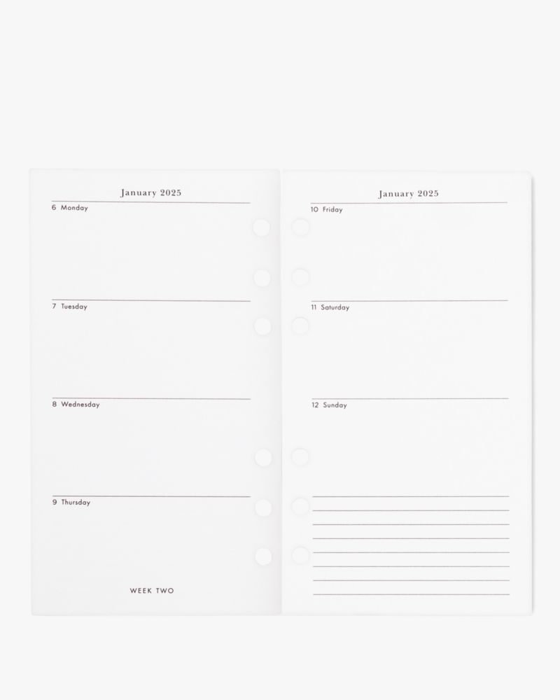 Kate Spade,Ladybug Dot 2025 Personal Bookblock Calendar Refill,White