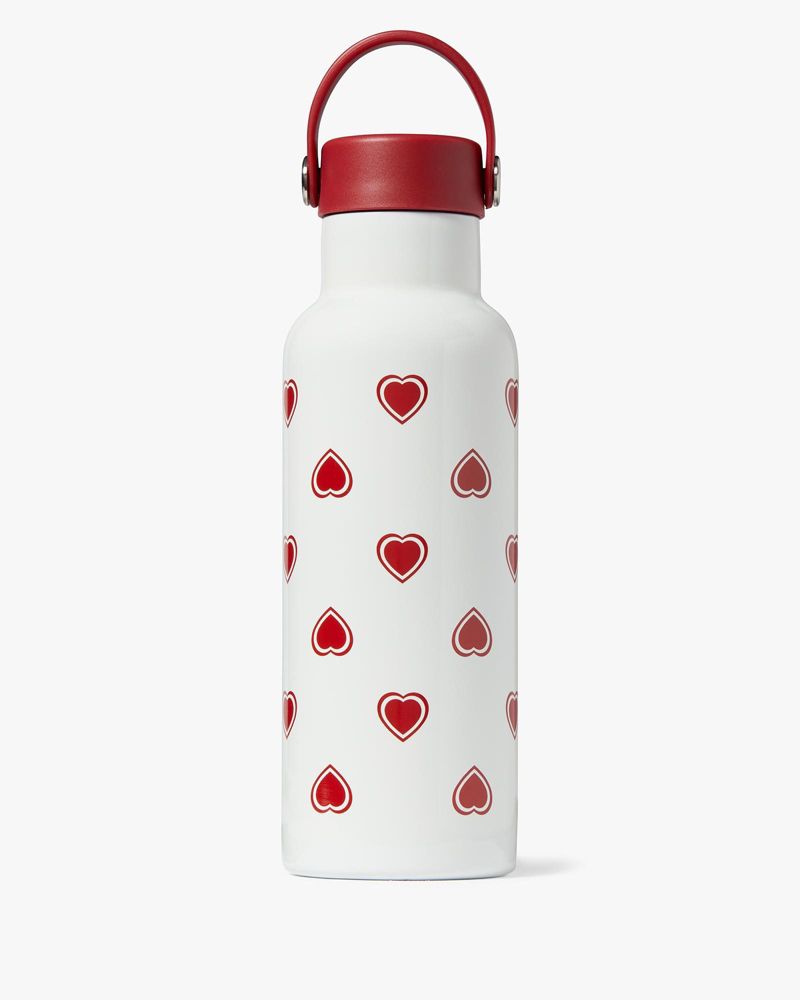 Kate Spade,Heartfelt Geo Stainless Steel 17Oz Water Bottle,Red