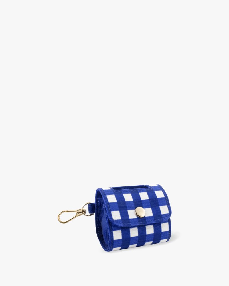 Kate Spade,Navy Gingham Doggie Bag Holder,