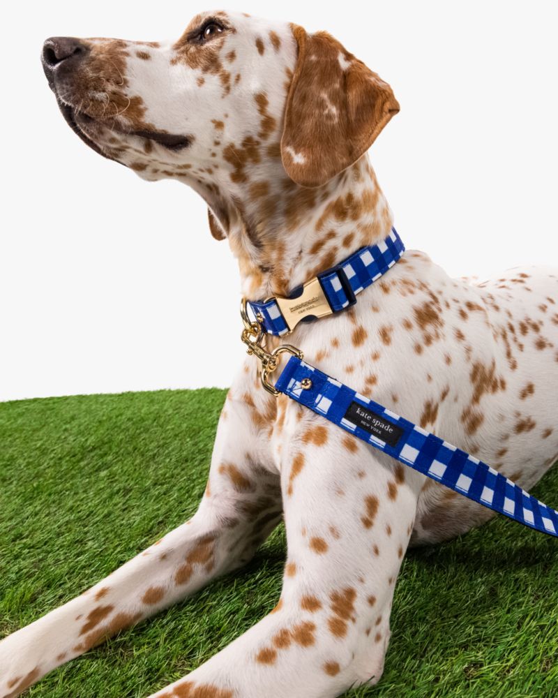 Kate Spade,Navy Gingham Leash,Navy