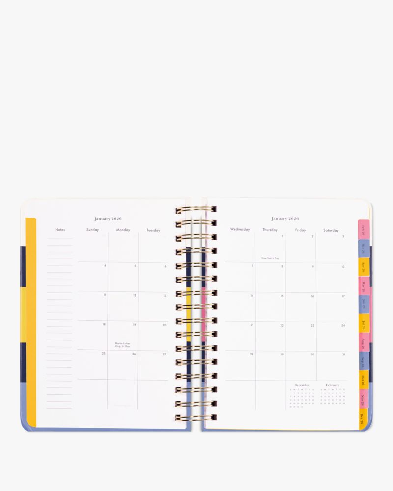 Kate Spade,Bold Stripe 2025-26 17-month Large Planner,Multi Color