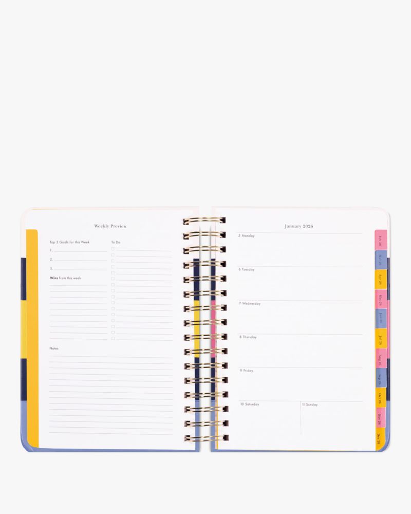 Kate Spade,Bold Stripe 2025-26 17-month Large Planner,Multi Color