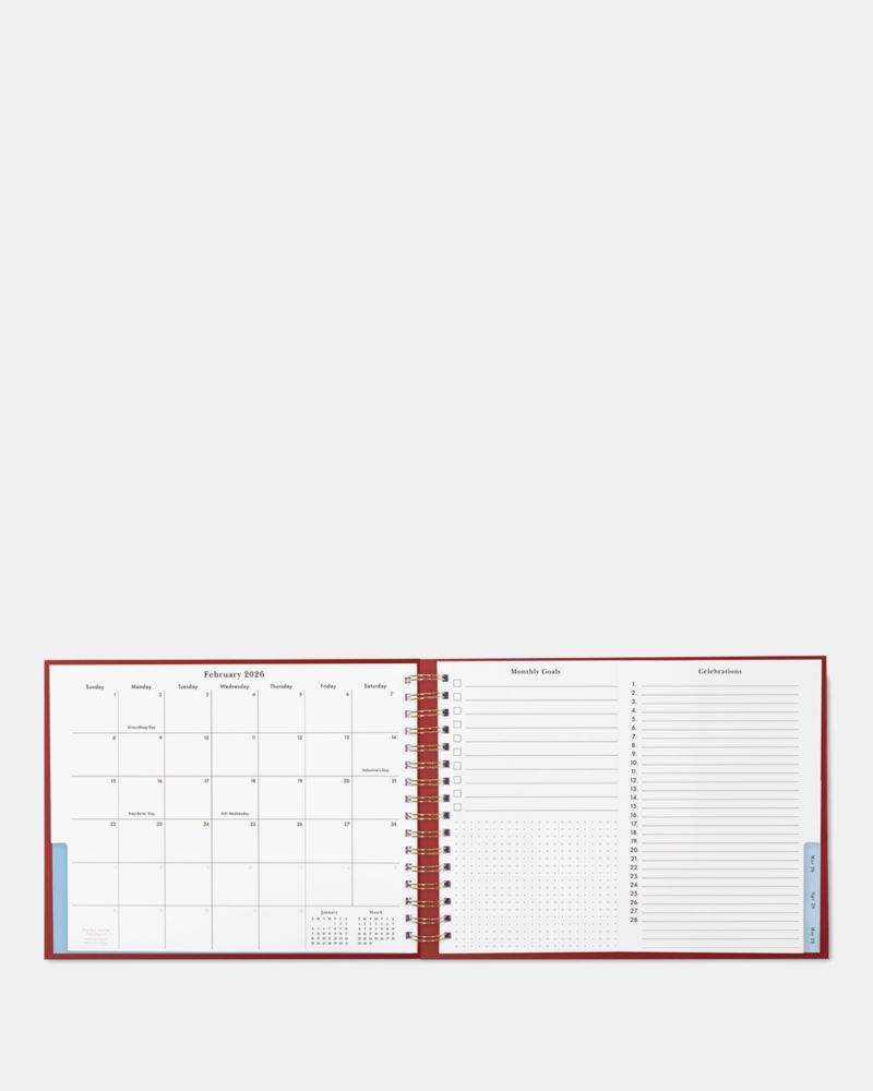 Kate Spade,Mostly On Time 2026 12-month Horizontal Planner,Red
