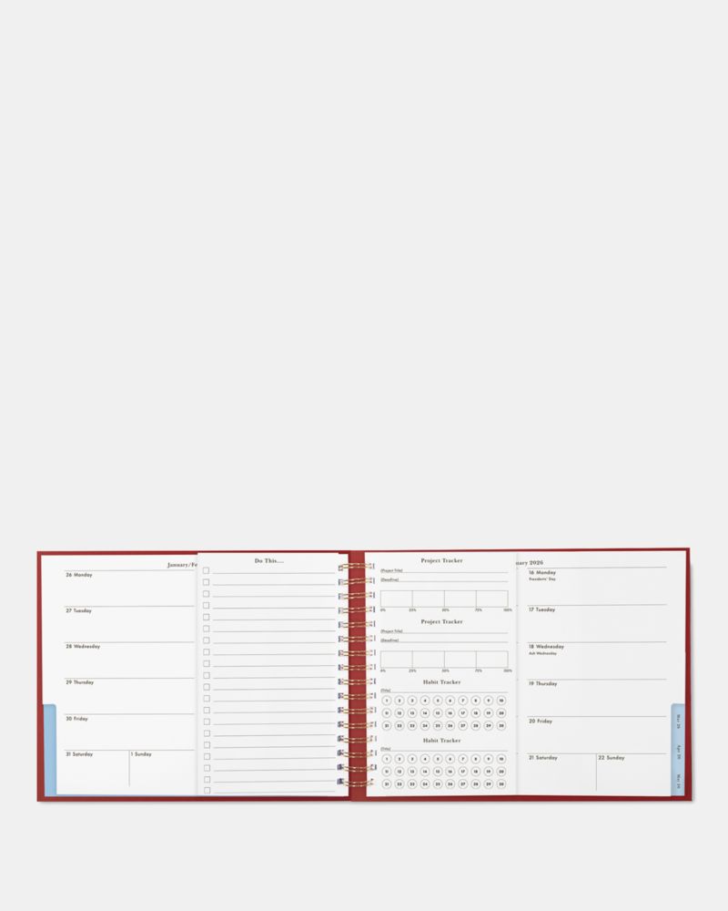 Kate Spade,Mostly On Time 2026 12-month Horizontal Planner,Red