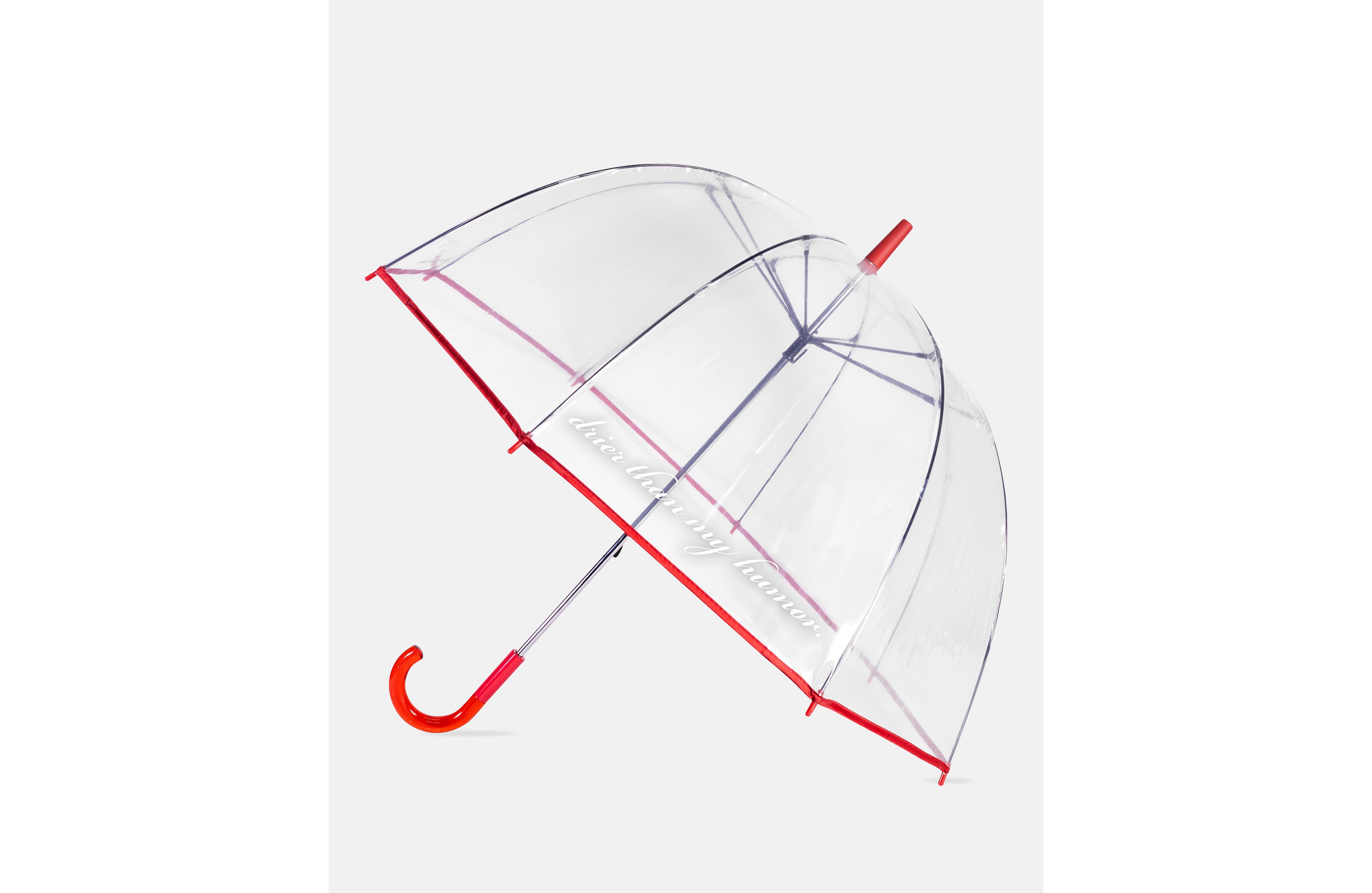 Drier Than My Humor Clear Umbrella