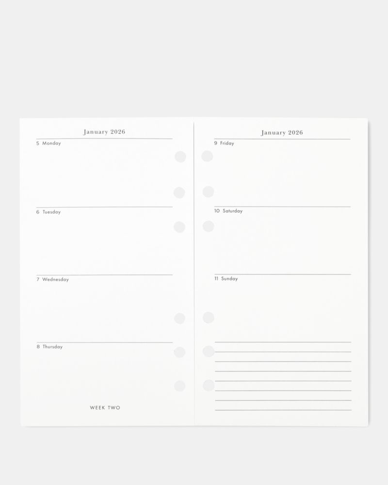 Kate Spade,Downtown Stripe 2026 Personal Bookblock Calendar Refill,