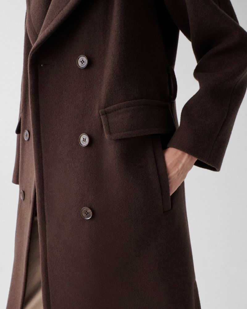 Kate Spade,Wool Belted Trench Coat,Wool,Top Coat,Trench,Button,Back Ventilation,Lined,Center Back Vent,Casual,