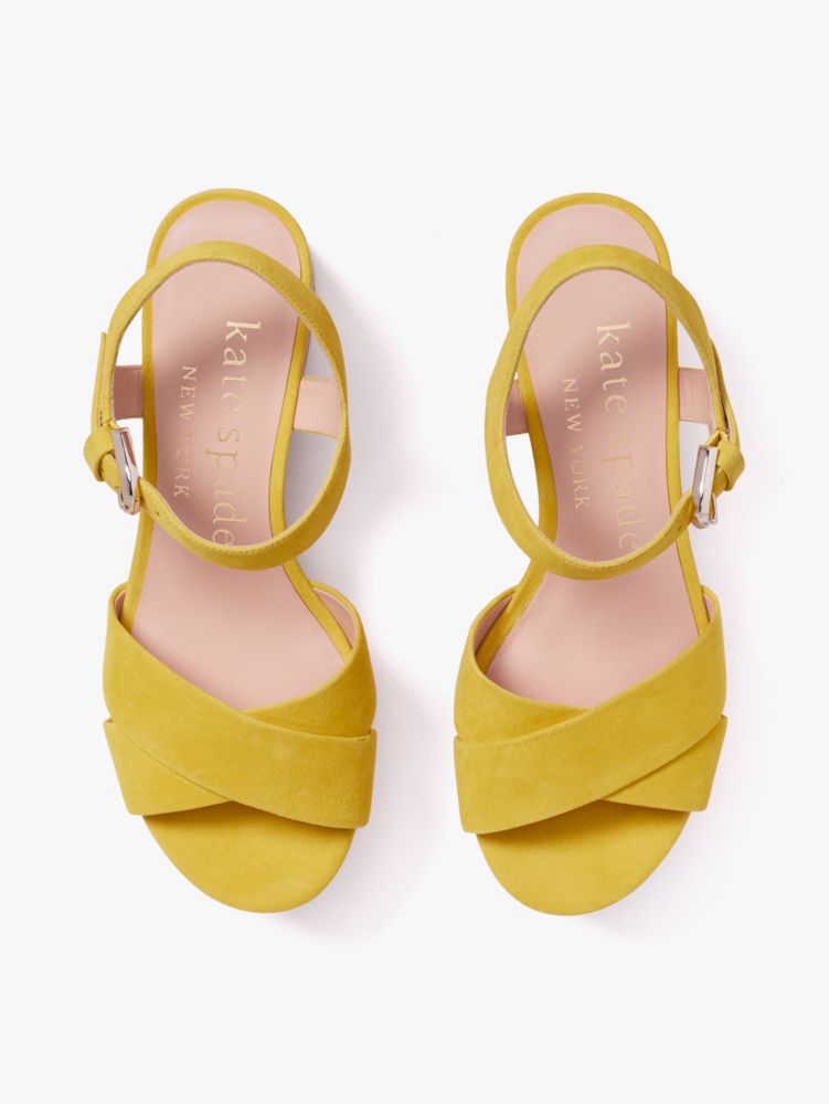Kate Spade,jasper platform wedges,sandals,60%,Yellow Sesame