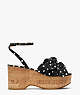 Kate Spade,julep platform wedges,sandals,Black/French Cream