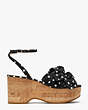 Kate Spade,julep platform wedges,sandals,Black/French Cream