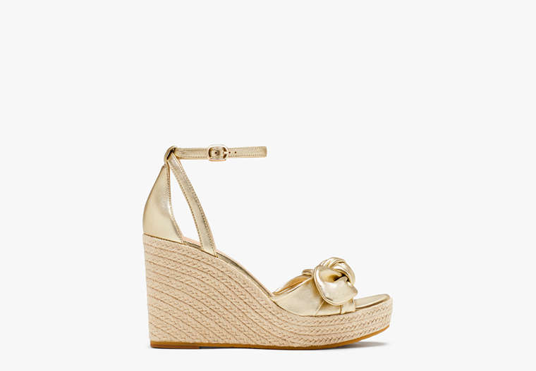 Kate Spade,Tianna Espadrille Wedges,sandals,Casual,Pale Gold image number 0