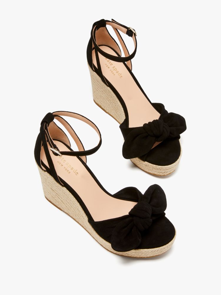 Kate spade black wedges sale