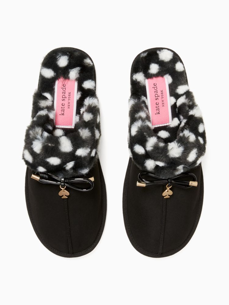 Kate Spade,lacey basic slipper,flats,60%,Black / White Dot