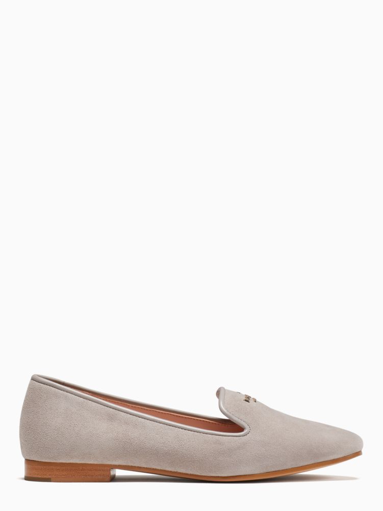 Kate Spade,Claudia Flats,Suede,Smoking Flat,Logo,Metal,Work,
