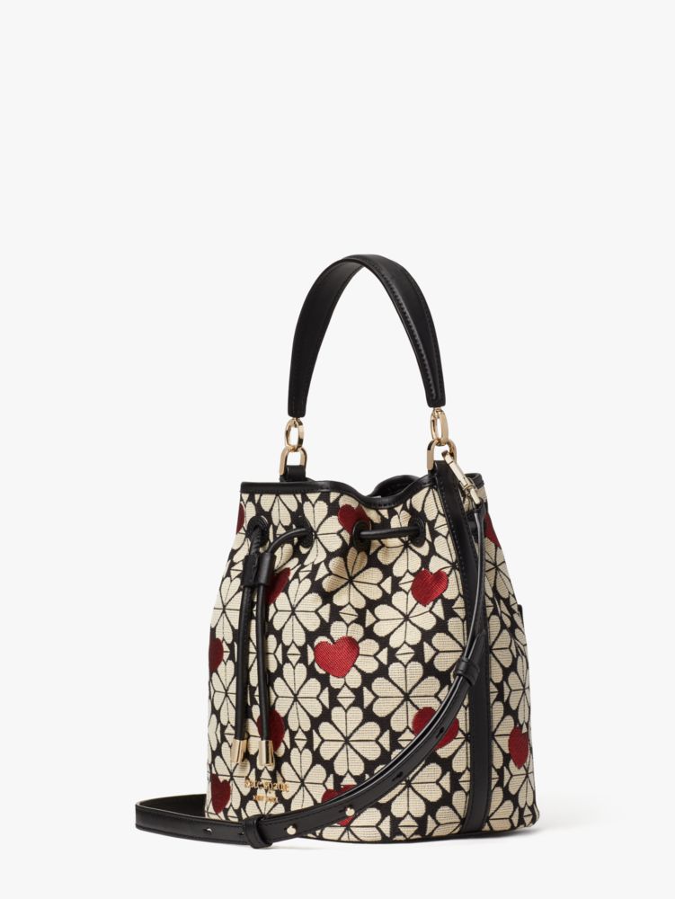 Spade Flower Jacquard Hearts Medium Bucket Bag | Kate Spade New York | Kate  Spade New York