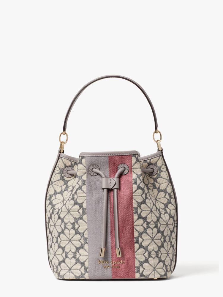 Kate Spade Spade Flower Jacquard Stripe Sinch Medium Bucket Bag in