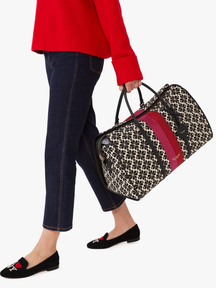 Kate Spade,Spade Flower Jacquard Stripe Large Weekender Bag,
