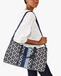 Kate Spade,spade flower jacquard stripe large weekender bag,Large,Blue Multicolor