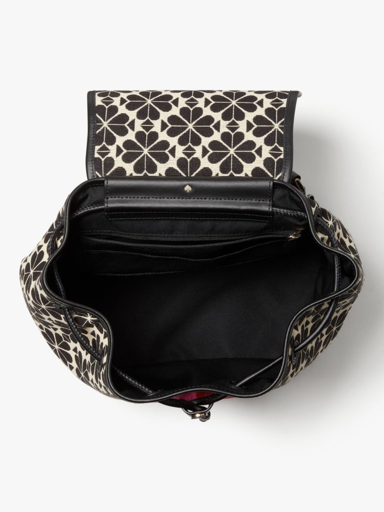 Kate Spade,スペード フラワー ジャカード ストライプ シンチ ミディアム フラップ バックパック,バッグ,クリームマルチ