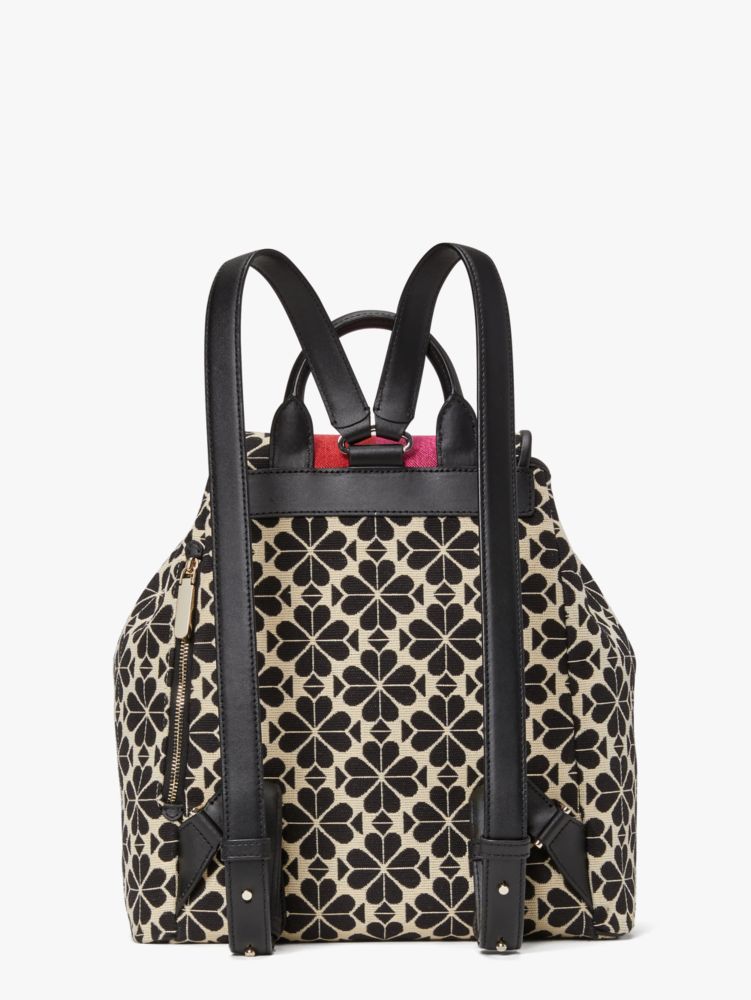 Kate Spade,スペード フラワー ジャカード ストライプ シンチ ミディアム フラップ バックパック,バッグ,クリームマルチ