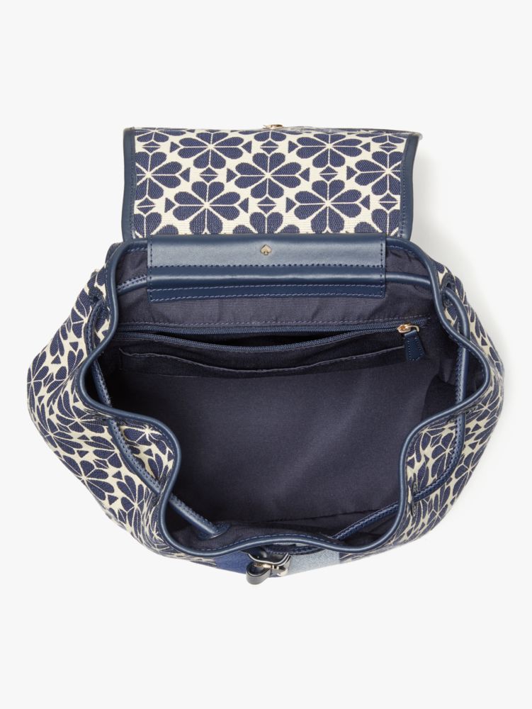 🆕 Kate spade flower jacquard stripe sinch medium flap backpack pink and …
