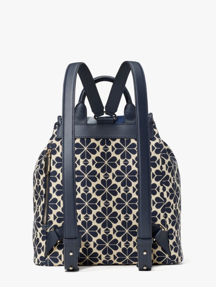 Spade Flower Jacquard Stripe Sinch Medium Flap Backpack