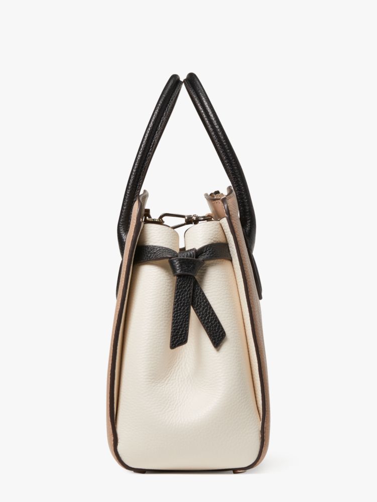 Kate Spade,Knott Colorblocked Medium Satchel,Leather,Satchel,PVC,Color Block,Logo,Metal,Day Party,
