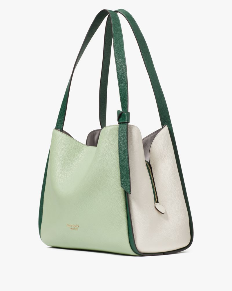 Kate Spade,knott colorblocked large shoulder bag,shoulder bags,Large,Beach Glass Multi