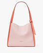 Kate Spade,knott colorblocked large shoulder bag,shoulder bags,Large,Crepe Pink Multi