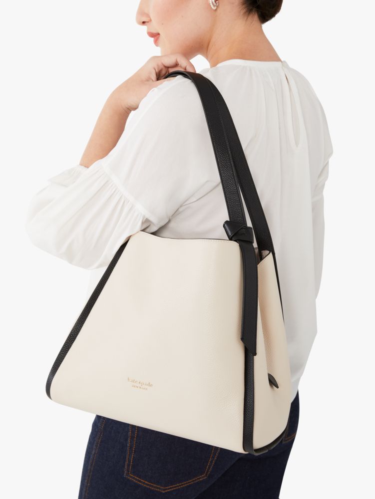 Kate Spade,ノット カラーブロック ラージ ショルダーバッグ,ミルクグラスマルチ