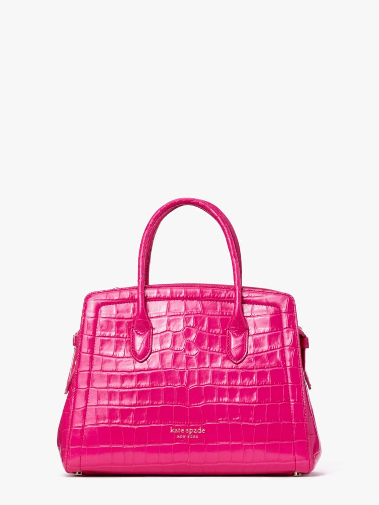 Kate Spade Knott Croc-Embossed Leather & Suede Medium Satchel - ShopStyle