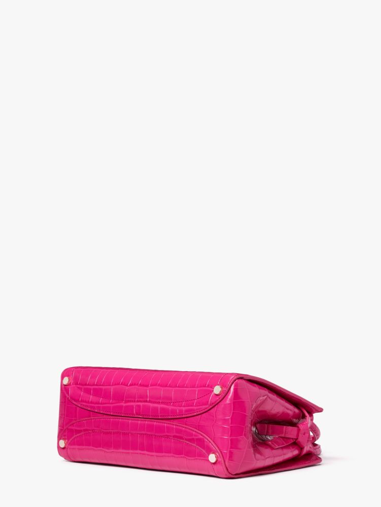 kate spade, Bags, Kate Spade Croc Embossed Small Staci Satchel In Festive  Pink