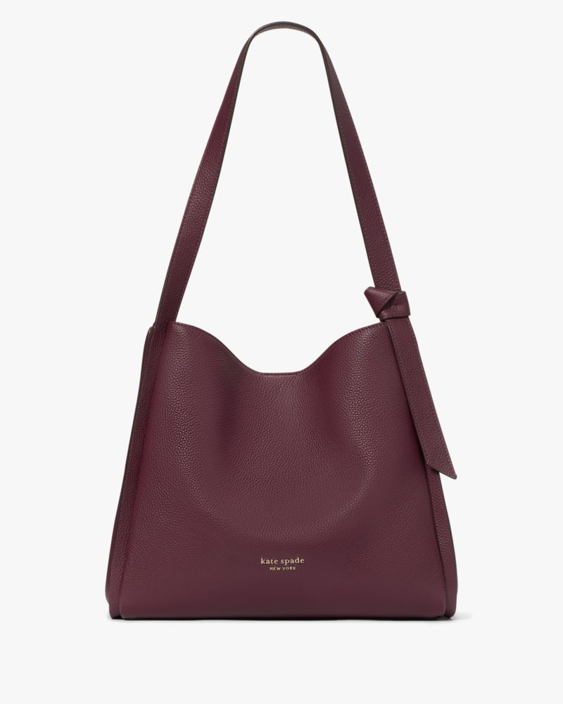 Kate Spade,Knott Large Shoulder Bag,shoulder bags,Large,Deep Cherry