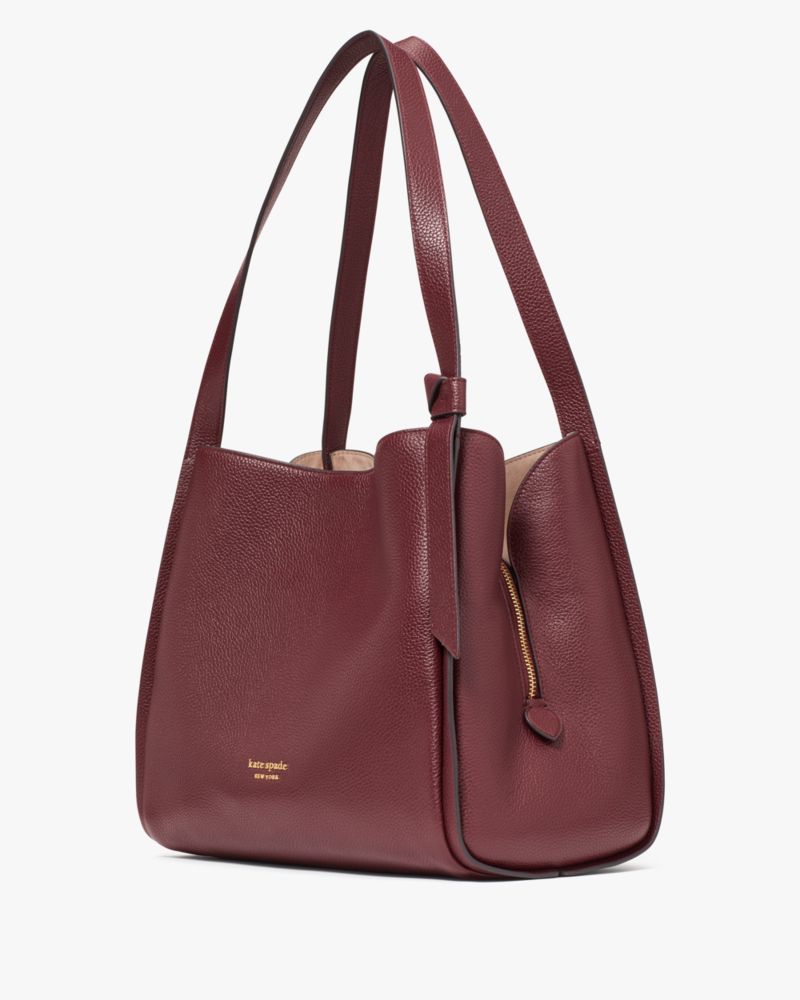 Kate Spade,Knott Large Shoulder Bag,Maroon