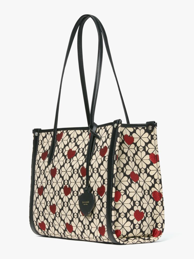 Spade Flower Jacquard Hearts Medium Bucket Bag