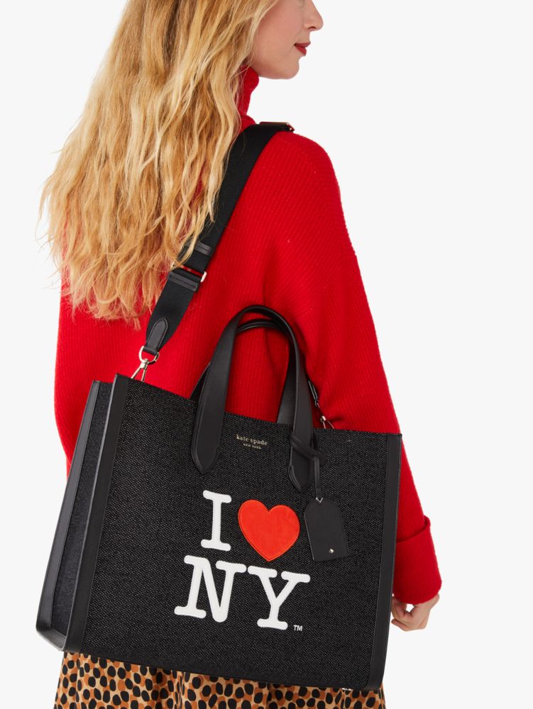 Kate Spade,I Love NY X Kate Spade New York Manhattan Large Tote,tote bags,Large,Black Multi