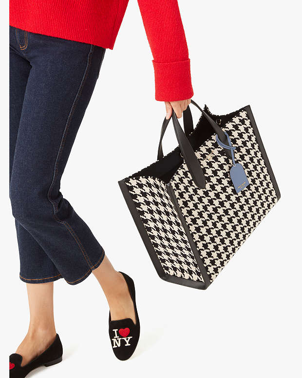 Manhattan Houndstooth Large Tote
