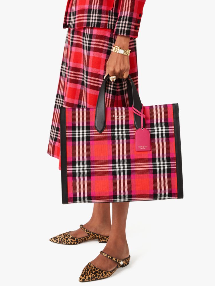 Kate spade pink plaid purse hot sale