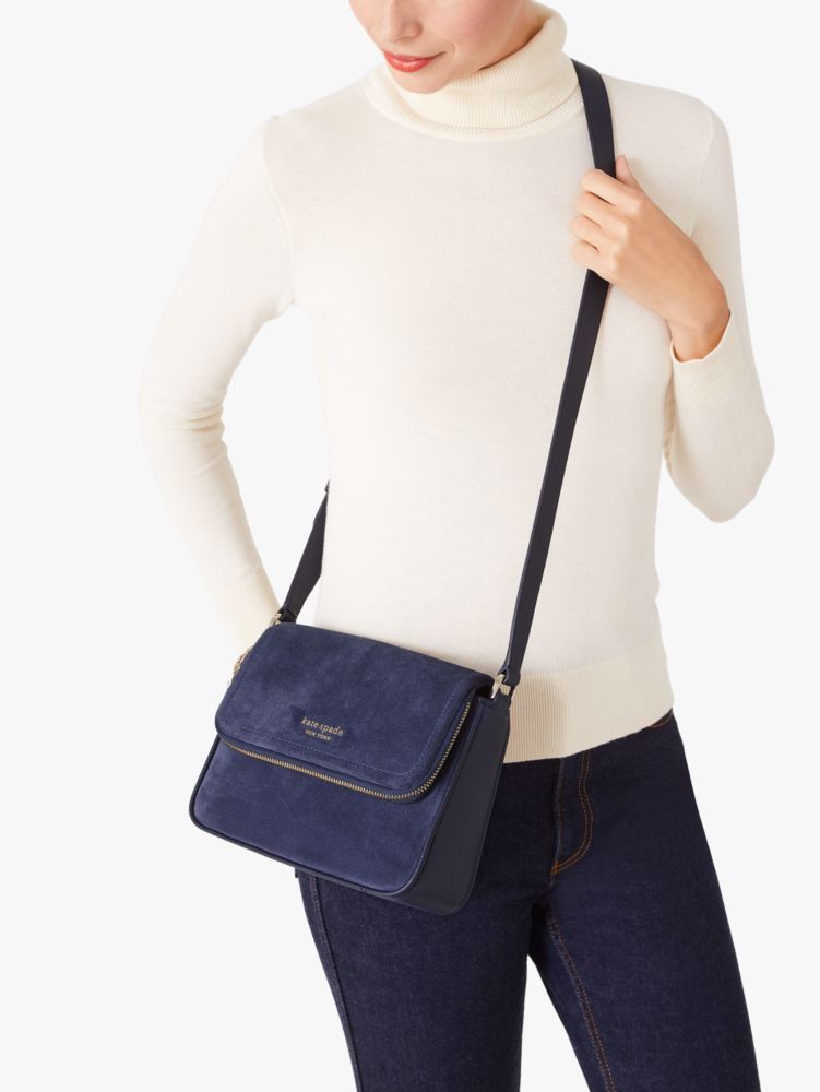 run around pebbled leather flap pocket compartmented crossbody