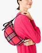 Kate Spade,smile foliage plaid small shoulder bag,shoulder bags,Small,Pink Multi