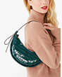 Kate Spade,smile croc-embossed leather small shoulder bag,shoulder bags,Small,Dark Deep Jasper