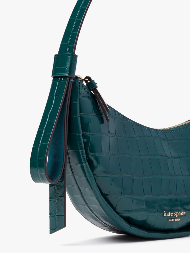 Kate Spade,Smile Croc-embossed Leather Small Shoulder Bag,