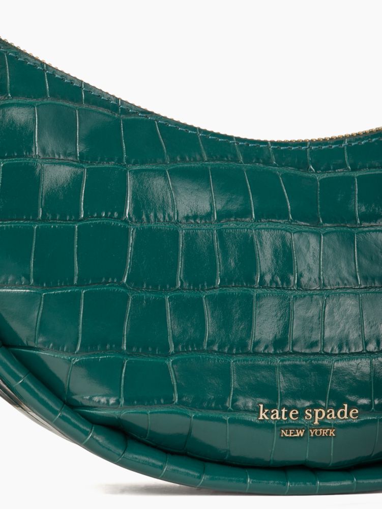 Kate Spade,Smile Croc-embossed Leather Small Shoulder Bag,
