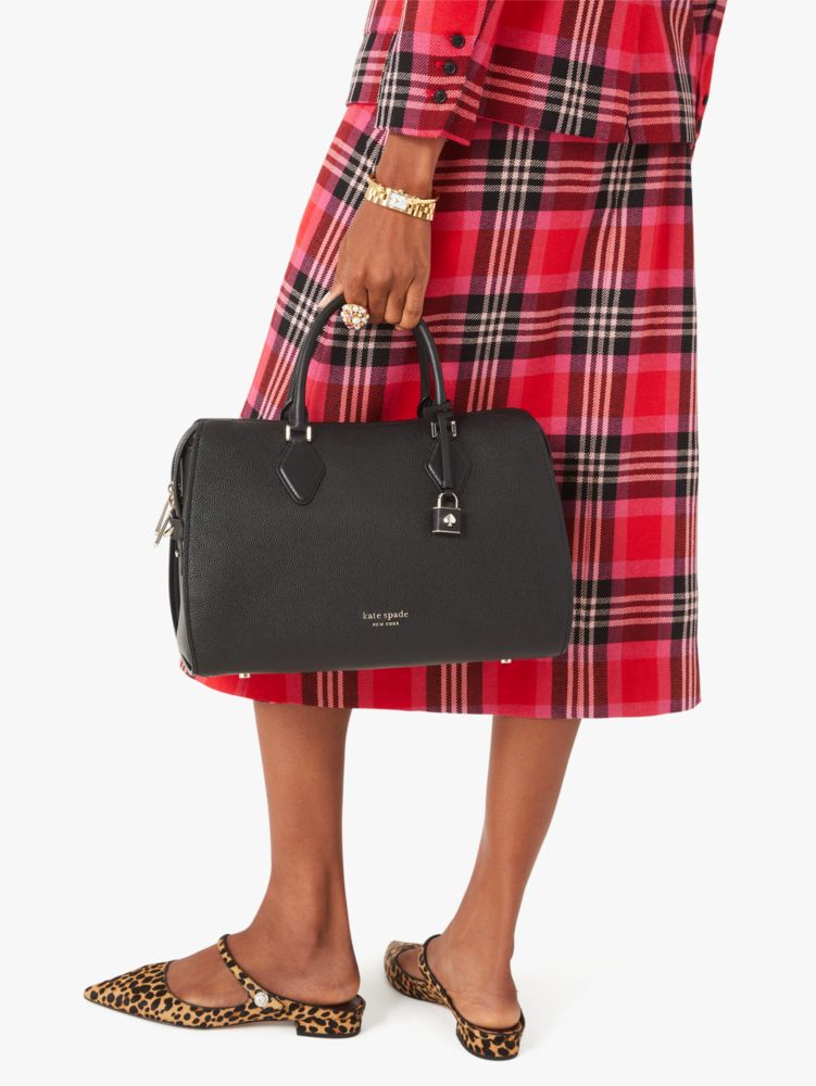 Zip Code Large Satchel, Black, Product