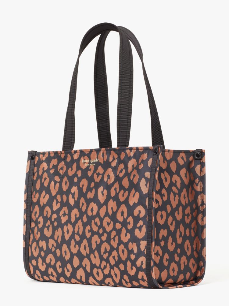 Kate Spade,The Little Better Sam Leopard Medium Tote,tote bags,Medium,Black Multi